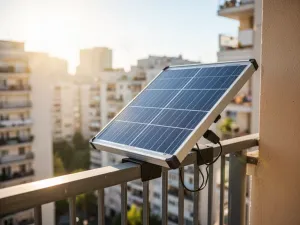 Nowoczesny klimatyzator przenośny z rurą wylotową wystawioną przez okno w jasnym, przytulnym salonie.